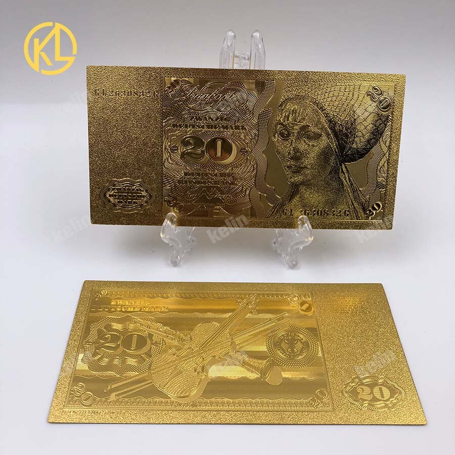 10pcs/lot Reproduction Crafts Germany Annette von Droste Hulshoff 20 Mark Gold Bank Note patriotic souvenir collection and: 20Mark-old