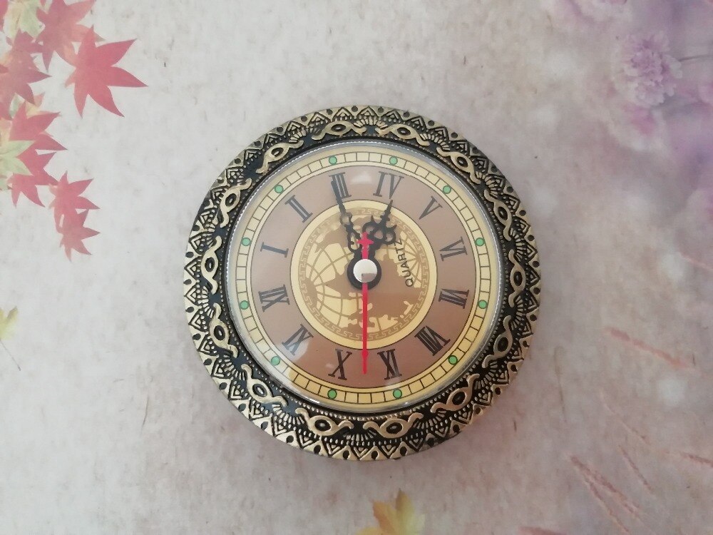 1 Piece Face Diameter 92mm Bronze Insert Quartz Clock Parts Accessories for Desk Clock DIY Repair