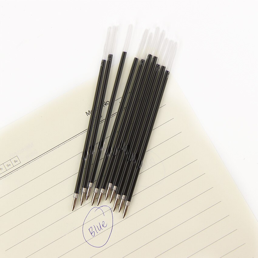 30 stks/partij 0.7mm Balpen Core Blauw 107mm Auto Balpen Refill Briefpapier Kantoor School Schriftelijk Leveringen: Blauw