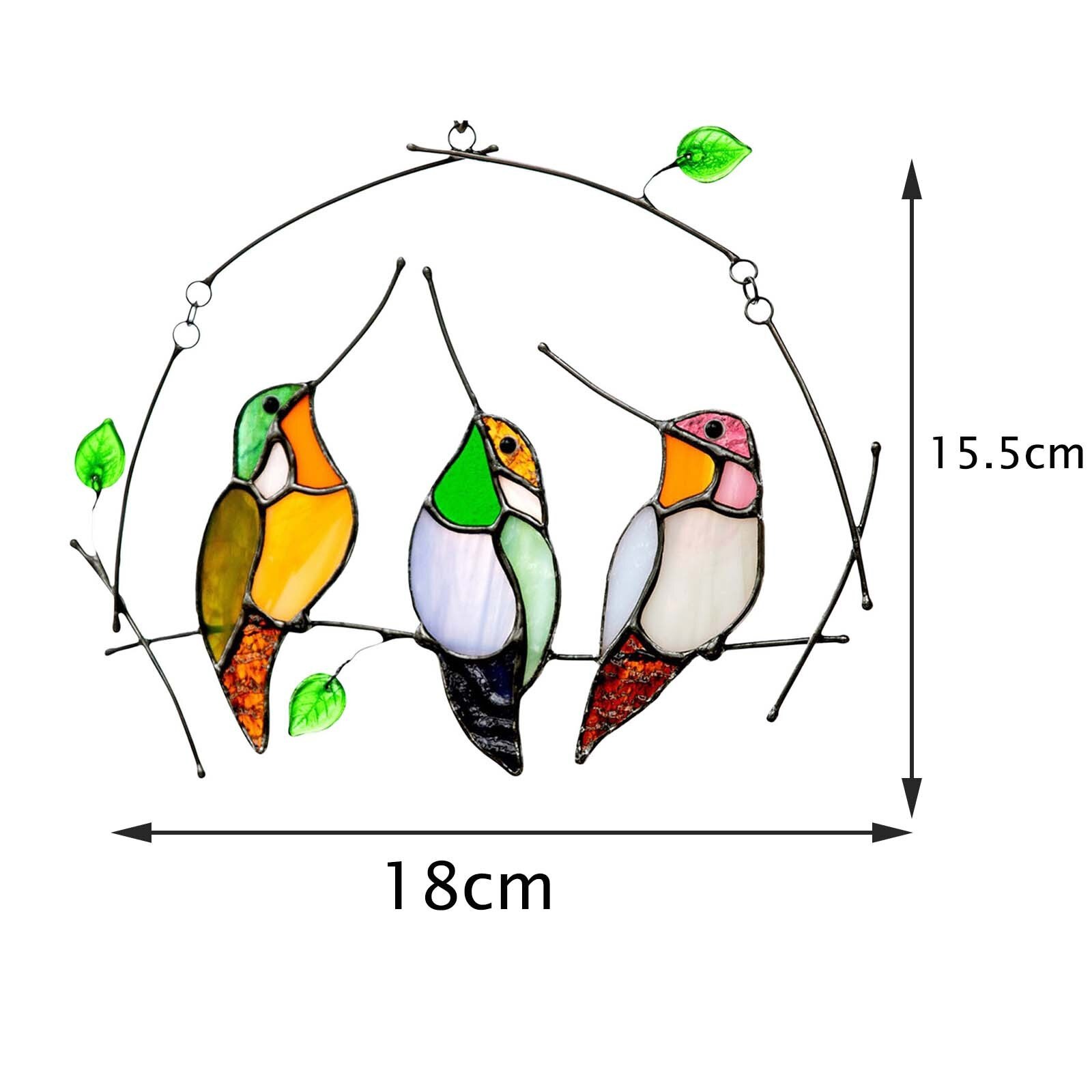 Acryl Vogel Wand Decor Indoor Wand Kunst Skulptur Hängen Fenster Handwerk Kette Hängen Ornament Home Garten Dekoration #36