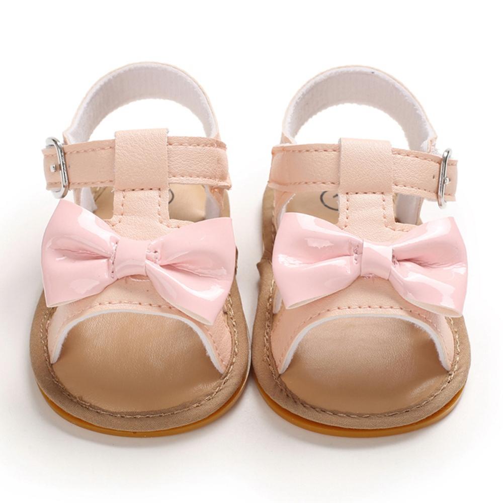 Été bébé filles Bow PU cuir fond souple bambin sandales 0-18 M: P / L 3