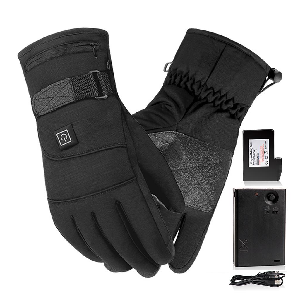 3 Niveaus Temperatuur Verwarmde Motorhandschoenen 3.7V Oplaadbare Touch Screen Elektrische Verwarming Handschoen Skiën Warmer Gants Moto