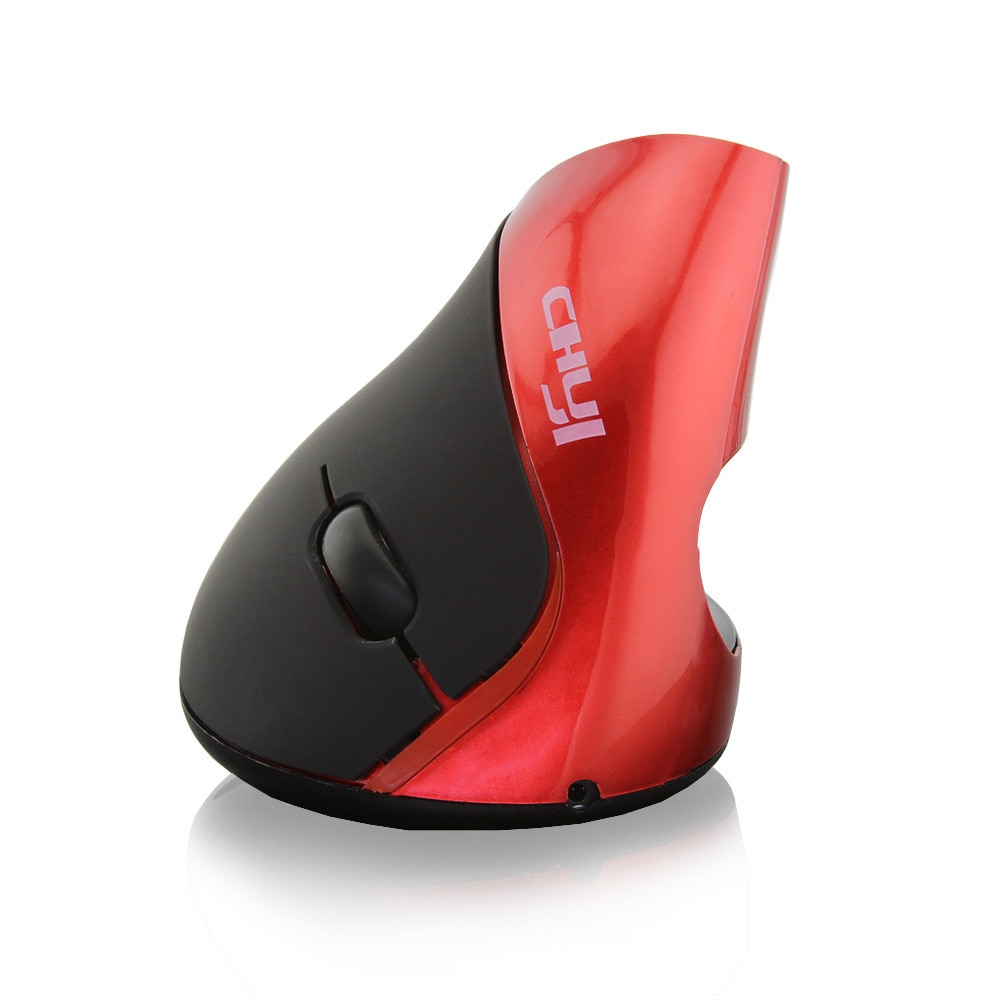 CHYI Wireless Vertical Mouse Ergonomic 1600DPI Optical Muase Rechargeable USB Computer Mice With Mouse Pad For Laptop Gamer PC: Only Red Mouse