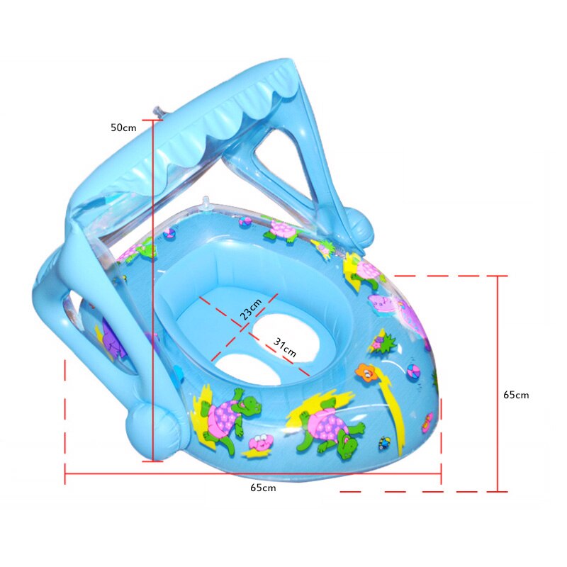 Inflatable Swimming Ring Toddler Swim Swimming Training Baby Swimming Ring Child Pool Water Seat With Canopy Outdoor Fun Toys