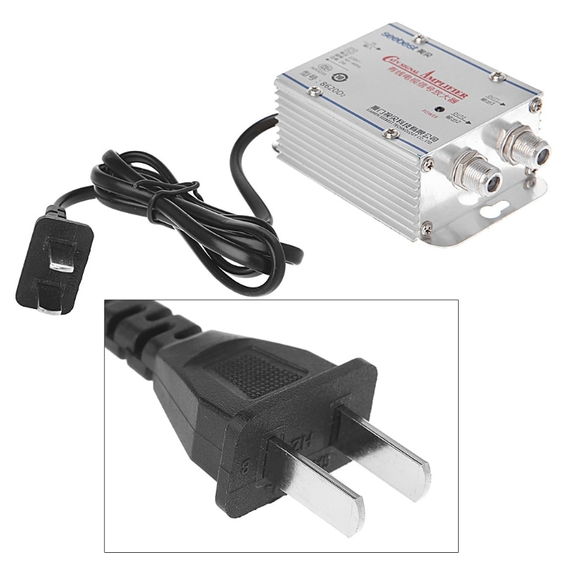 2 weg CATV VCR TV Antenne Signal Verstärker 220V 45-860MHz Booster Splitter DXAC