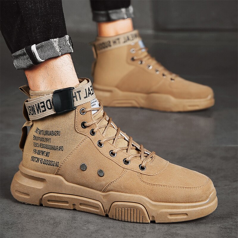 British Men Martin Boots Autumn Winter Shoes Men Lace-up