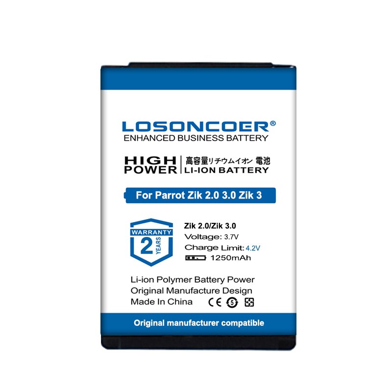 Losoncoer 1250Mah Voor Parrot Zik 2.0 Zik2.0 Zik 2 Zik 3.0 Zik3.0 Zik 3 Wireless Headset Batterij MCELE00254 MH46671 l15