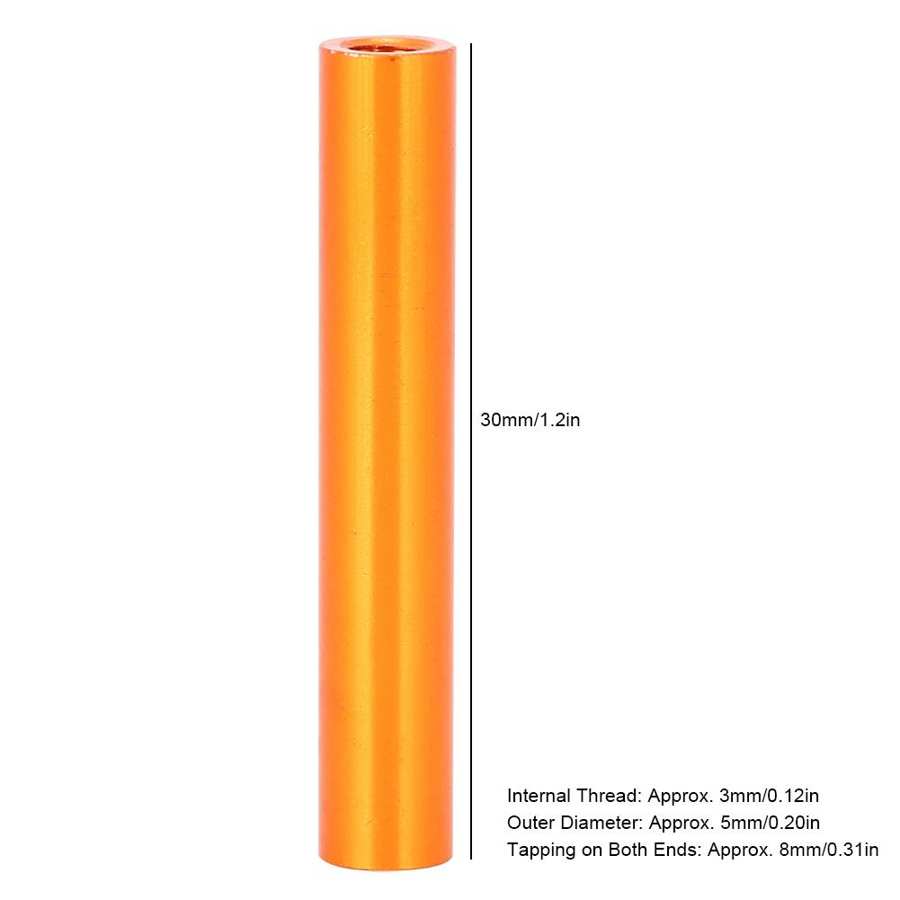 10Pcs M3x30 Round Aluminum Standoff Column Spacer Stud Fastener Rods Orange stainless wire sleeve insert