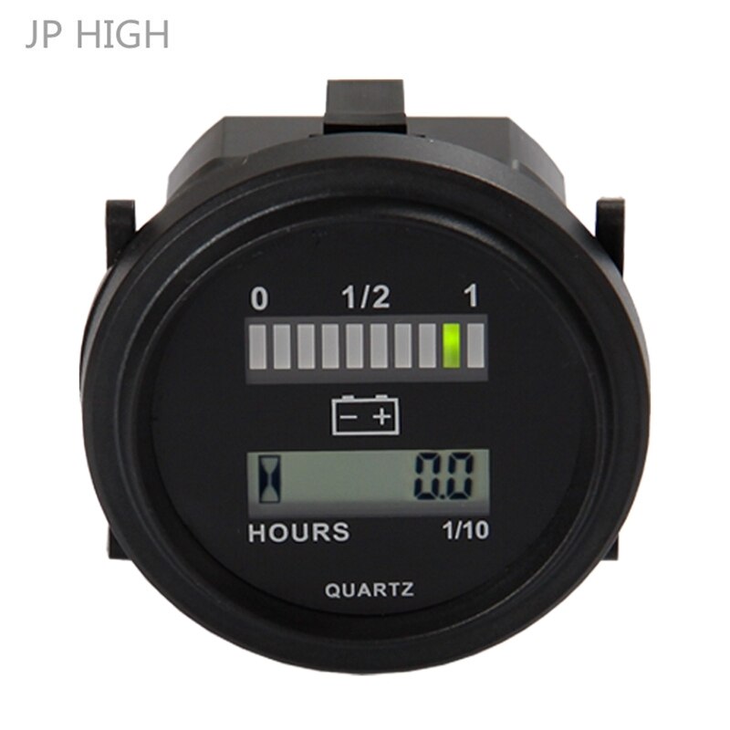 LED with Hour Meter Round Battery Indicator Meter Gauge 12/24V 36V 48V 72V for Boat Golf Cart Yamaha Club Cart Forklift