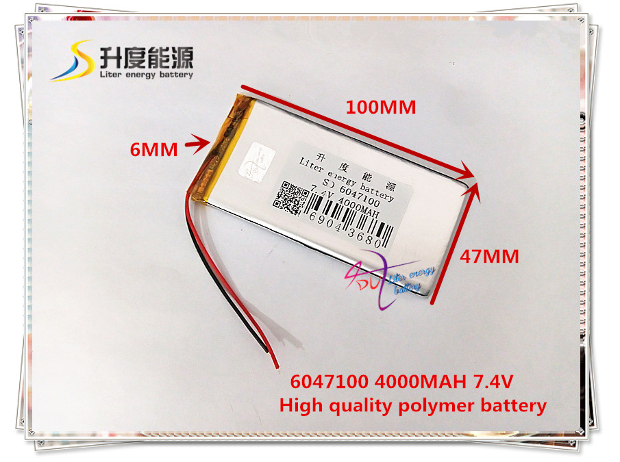 7.4V 4000mAh 6047100 lithium Polymeer ion batterij voor mobiele bank mp4 mobiele telefoon tablet pc power bank mp3