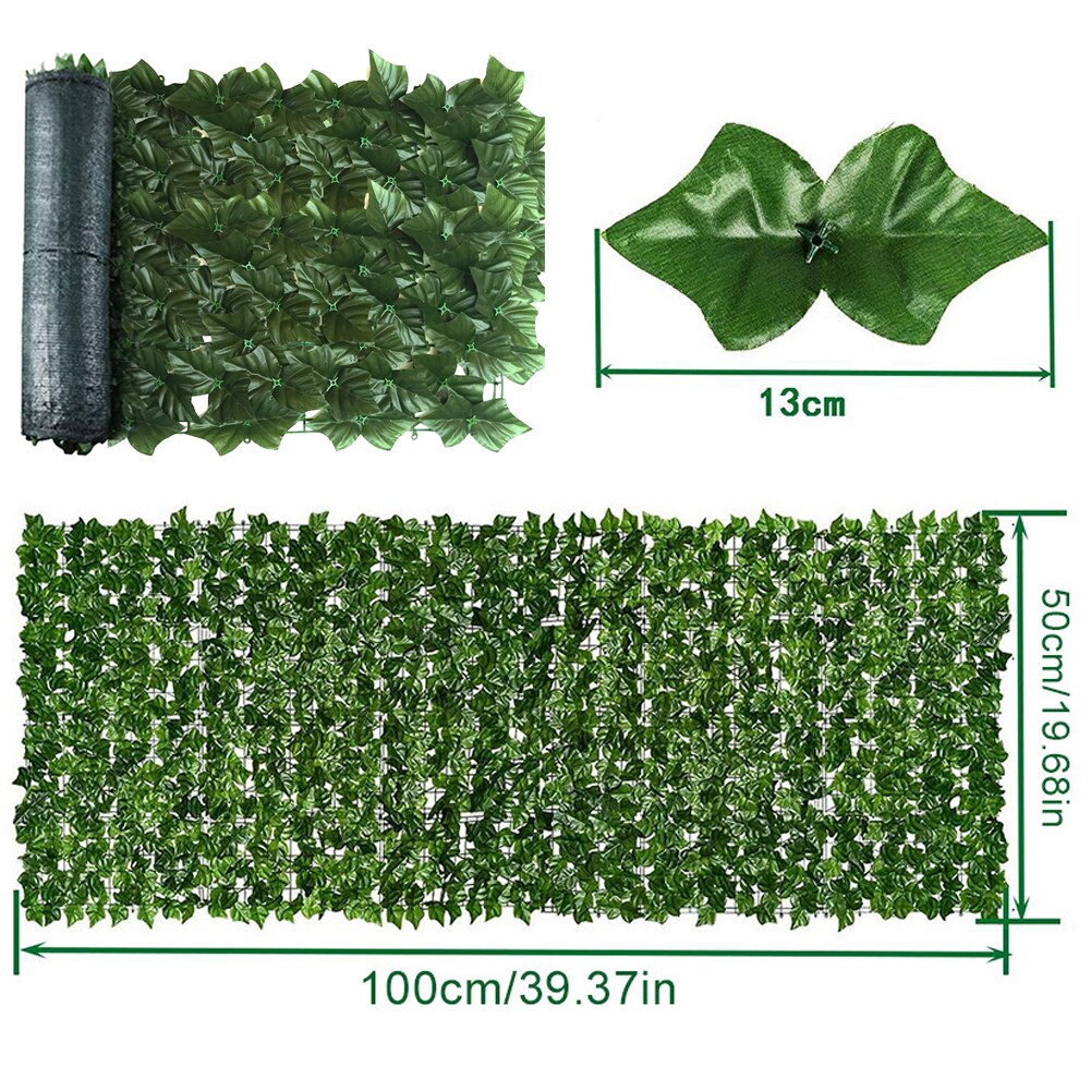 Kunstig haveplante blade faux hegn uv beskyttet privatlivsskærm til brug haven hegn baghave boligindretning grønne vægge: C