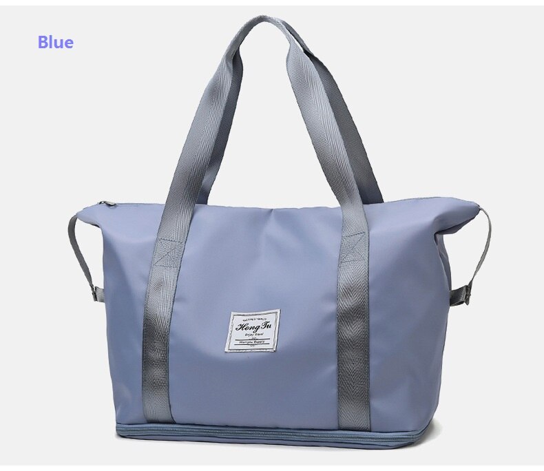 Große Kapazität Reisetasche für Frauen Wasserdichte Oxford Handtasche Doppel Schicht Outdoor Fitness Yoga Taschen Freizeit Sport Geldbörse: Blue