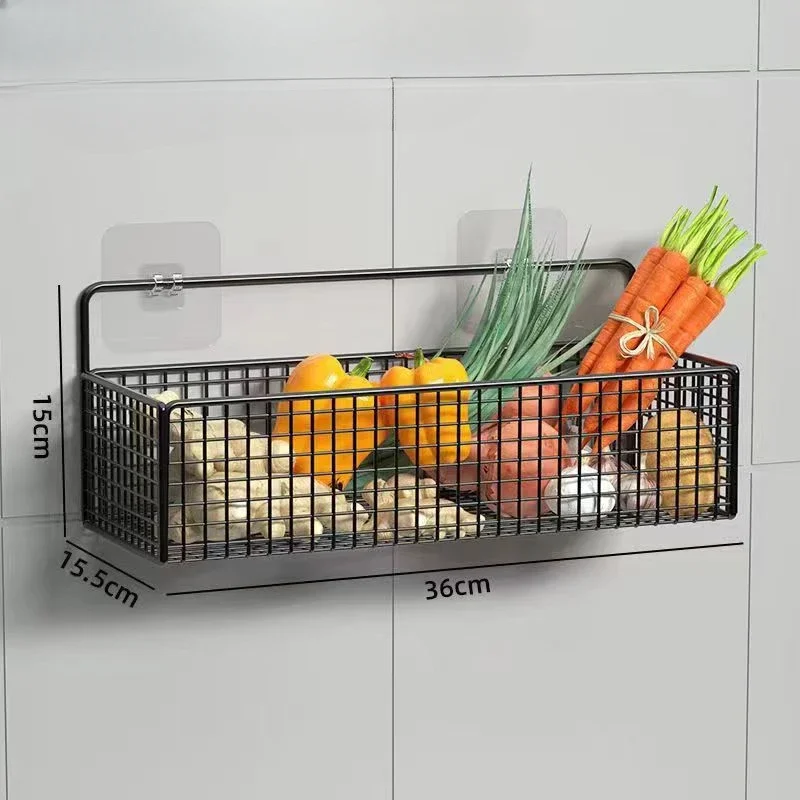 Wall Mounted Metal Wire Storage Organizer Baskets, Rectangular Display Hanging Basket, Countertop Bathroom Accessories Holder: light green