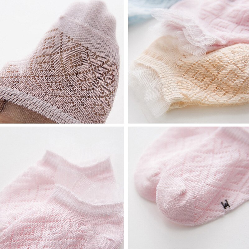 Chaussettes d'été en maille fine pour bébé fille de 0 à 5 ans, jolies chaussettes de princesse en dentelle, en maille fine et douce à la cheville