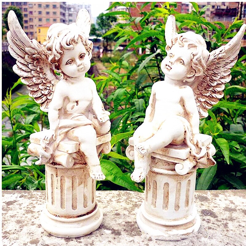 Buste cupidon, Statue d'ange mythologie romaine, décoration pour la maison, artisanat en résine, de la saint-valentin, 2 pièces/ensemble, L1929