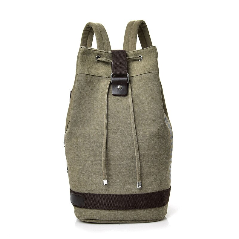 Large Travel Green Backpack Mountaineering Backpack Men Canvas Bucket Shoulder Bags Male Canvas Backpacks Mochila XA55ZC: Army green / M 45cmx24cmx23cm