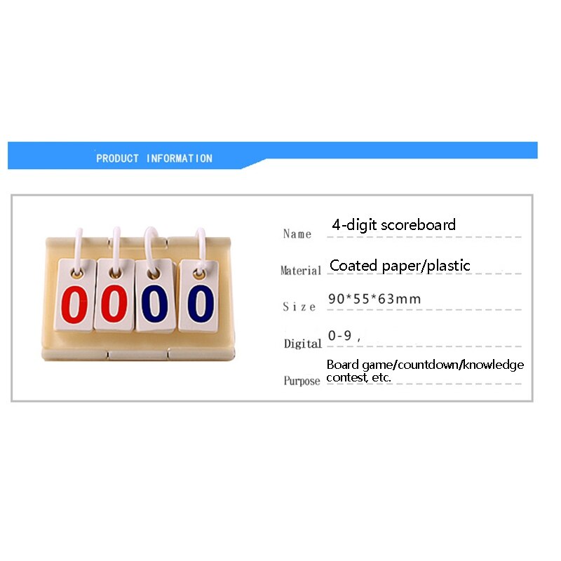 4-Digit Scoreboard - Portable - Basketball, Volleyball, Table Tennis, Football - Scoring Device