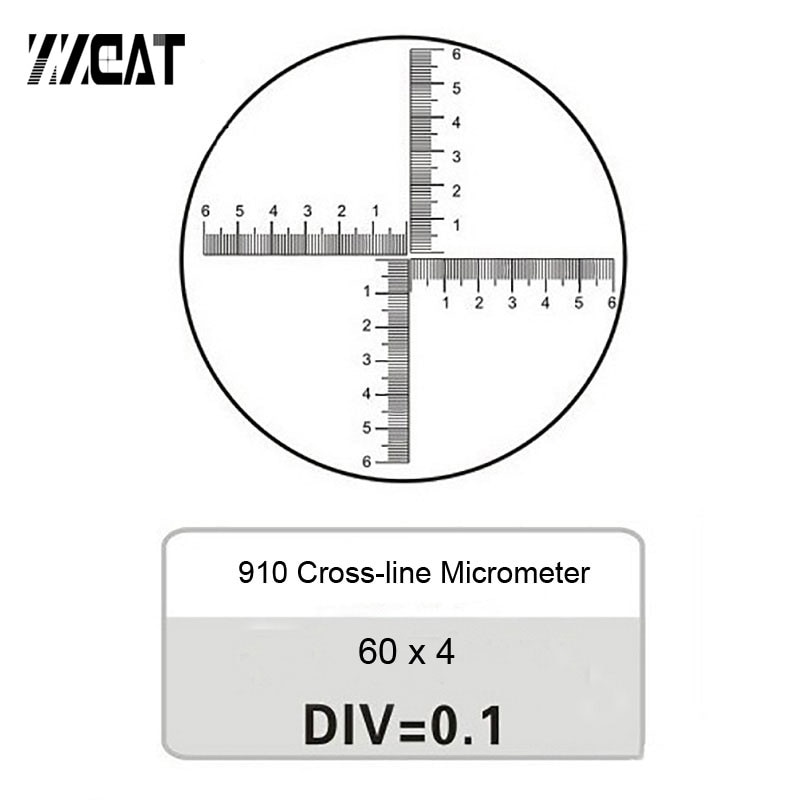 910 DIV 0.1MM Cross-line Graticule Eyepiece Micrometer Optical Crosshair Reticle for Microscope Measurement