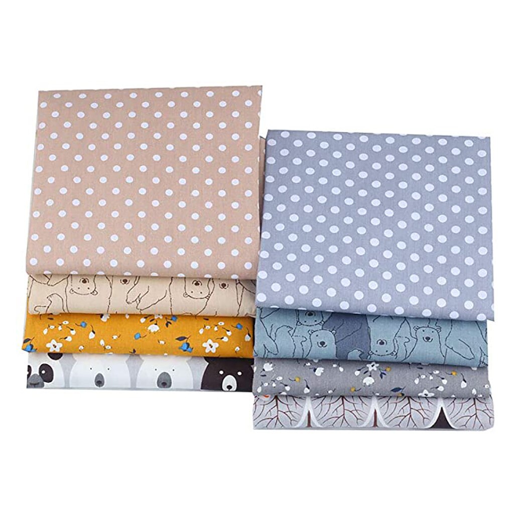 8PCS Cotton Craft Fabric Printed Cloth Sewing Quilting Fabrics for Patchwork Needlework DIY Handmade Accessories 20Arl27