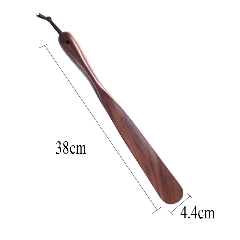38cm Kids Convenient Craft Portable Practical Wooden Shoe Horn Seniors With Hole Long Handle Wearing Pregnancy