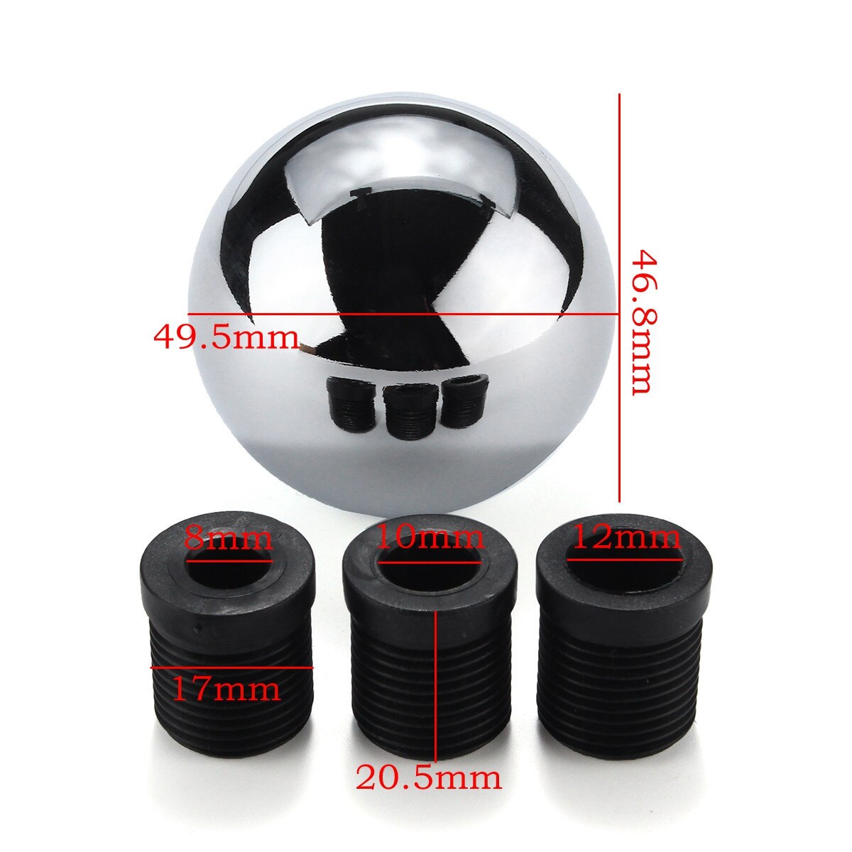 Universele M8 M10 M12 Zware Gewogen Chrome Ronde Bal Handmatige Shift Shifter Gear