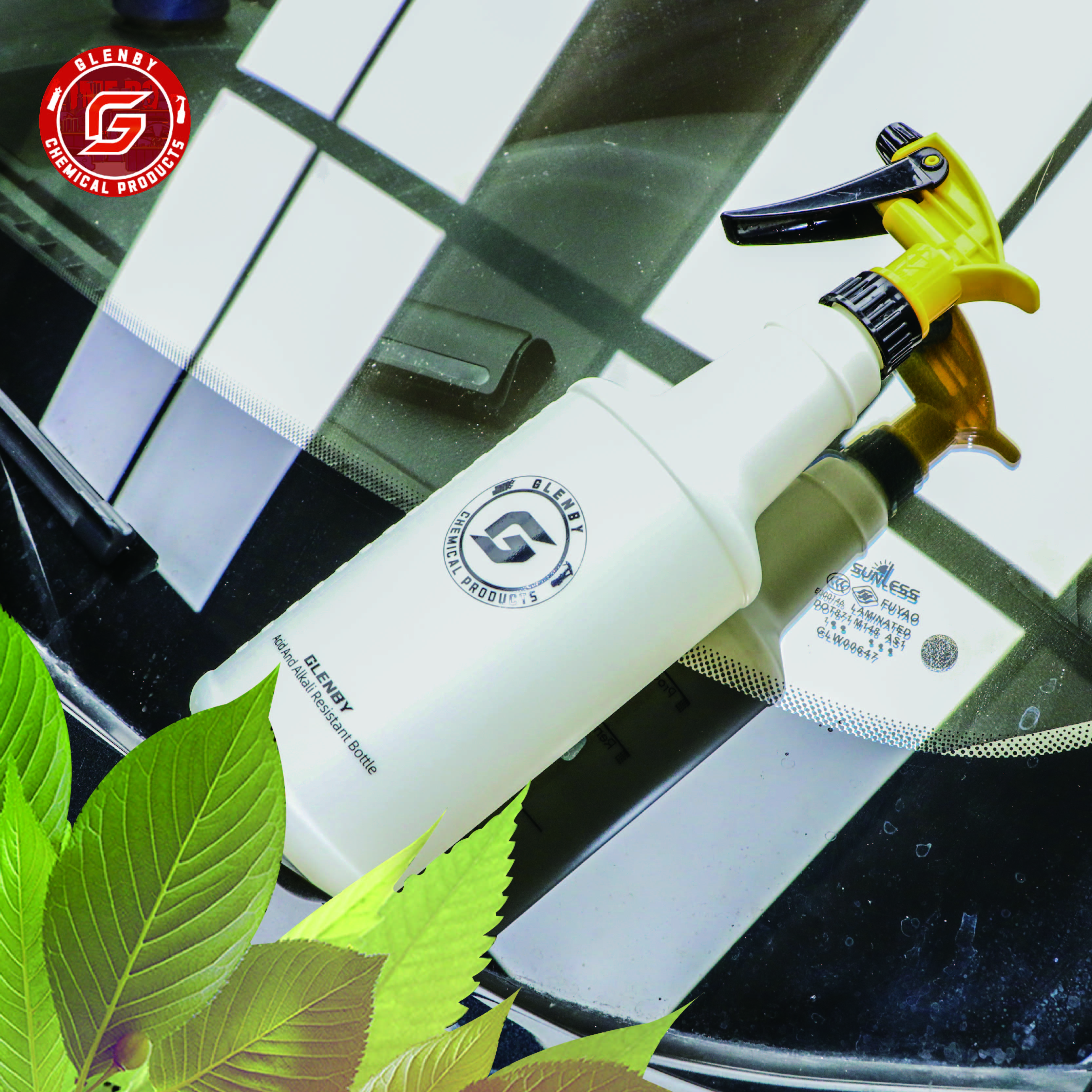 Bouteille de pulvérisation cylindrique de brouillard d'eau ultra-fine pour voiture, pulvérisateur de degré chimique HDPE, arrosoir de lavage automatique, vaporisateur rapide