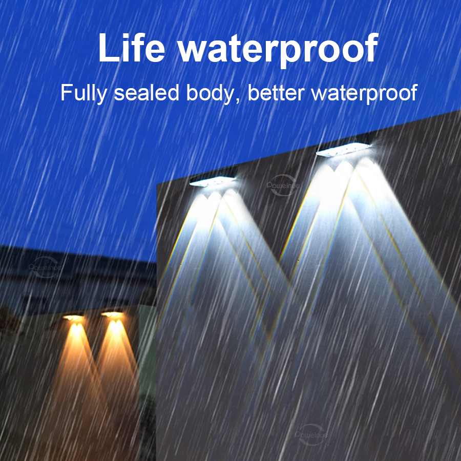 Wandlamp op zonne-energie Buiten LED-verlichting op zonne-energie RGB-kleur Lichtbron Down Lichtgevende verlichting Yard Garden Decoration Lamp op zonne-energie