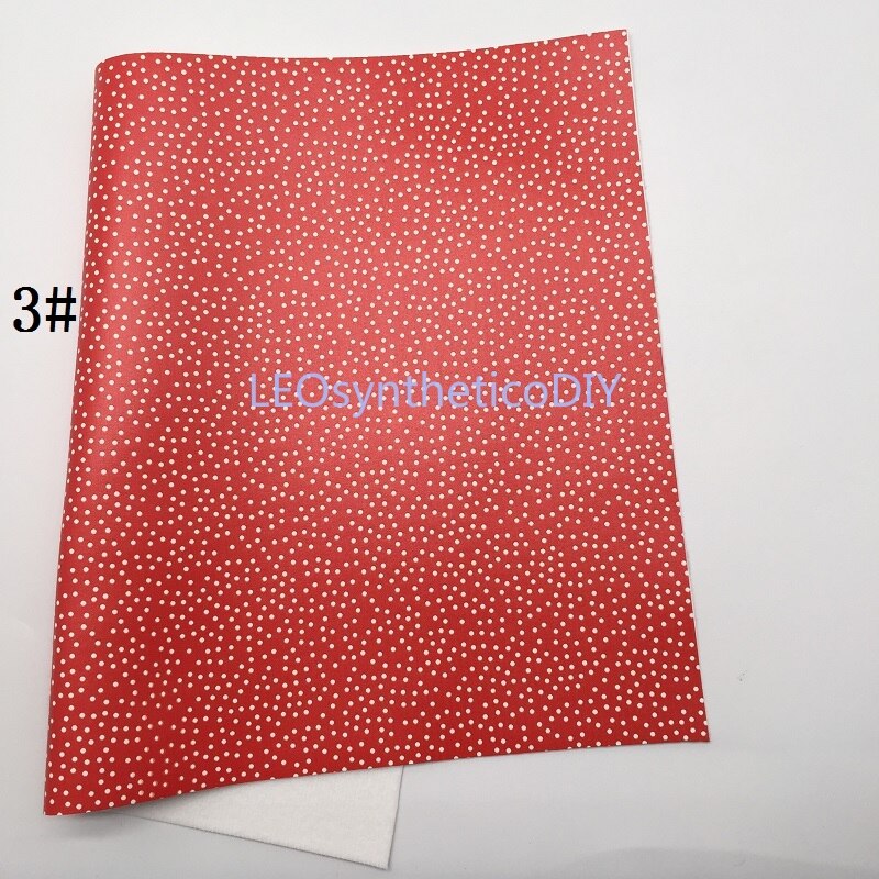 1pc 21 x 29cm stippen bedrukt synthetisch leer stof leren vellen, pu leer voor het maken van strikken leosyntheticodiy 8 s 52: 3
