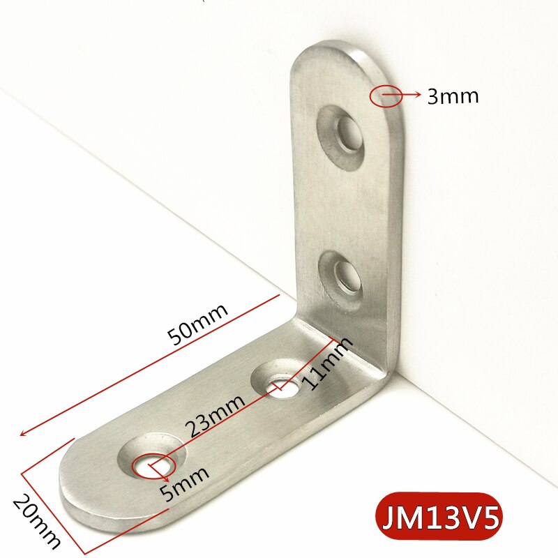 Thickened 2.5mm/3mm L Shape Corner Bracets Stainless Steel Brackets 90 Angle Joint Fastener Shelf Support for Furniture Hardware: JM13V5