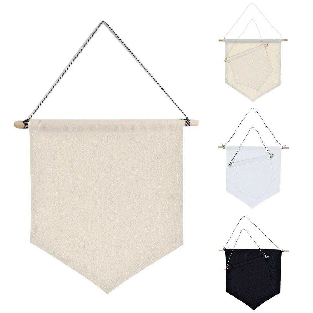 Nordisk blank vegghengende banner bomulls brosje pin skilt holder vimpel skilt vegg vise banner til stue dekorasjon