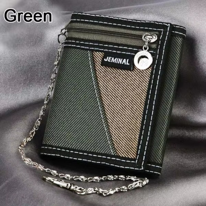 Herrepunge gode kanvasstof korte clutch-punge herrepengepunge møntpung pung kort id-holder tasker lommetasker: Brun