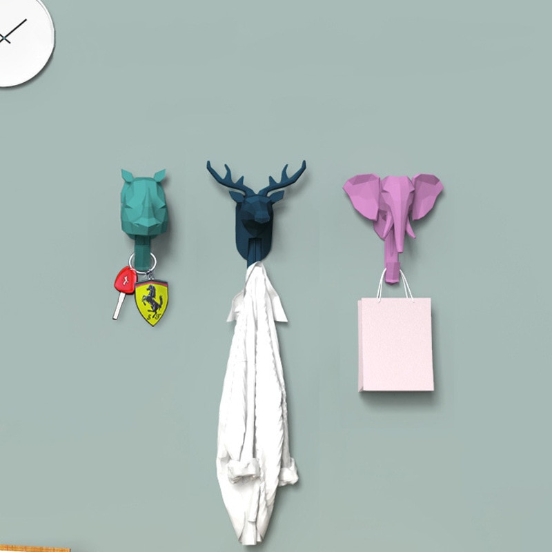 Crochet mural décoratif, tête d'animal de cerf, porte-vêtement, porte-manteau, porte-clé mural pour casquette, écharpe, chapeau, décoration de la maison
