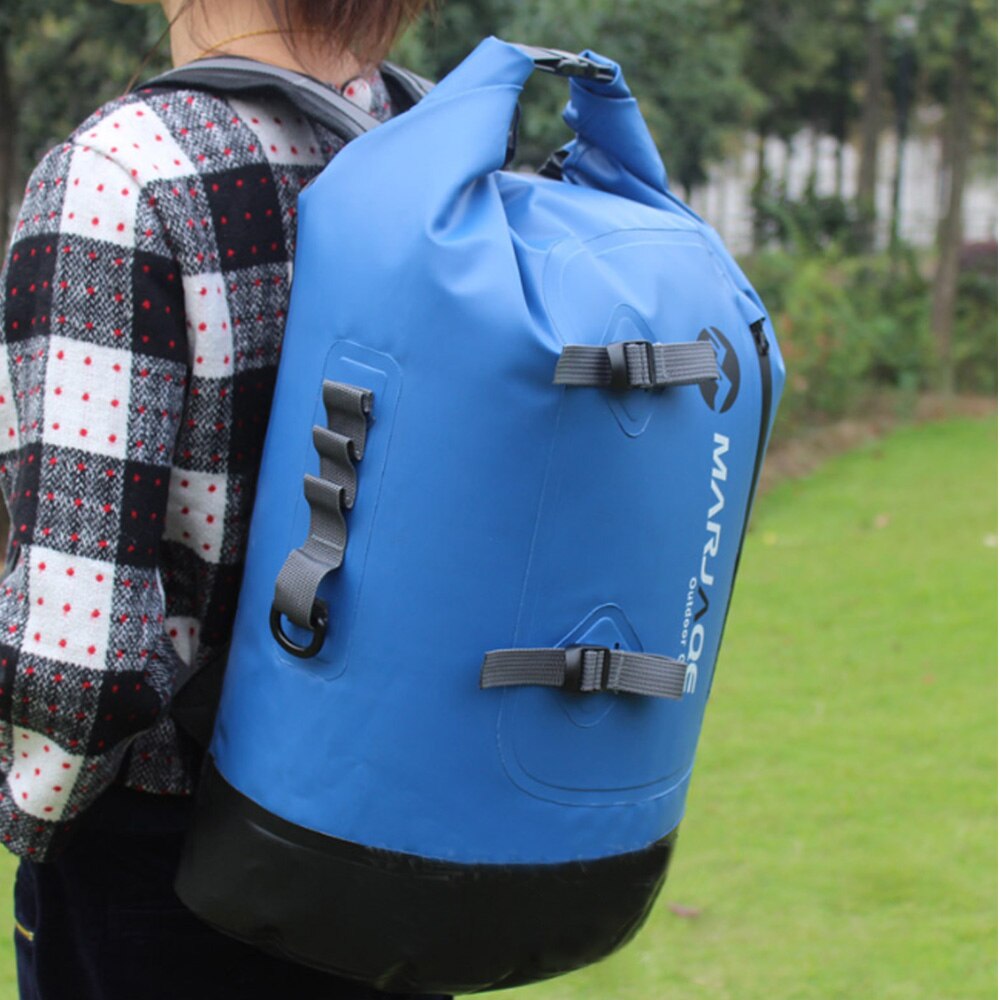 Bolsa seca impermeable de 30l, mochila con engranaje de cierre superior para kayak, pesca, senderismo, Rafting, Camping, navegación a la deriva: Blue