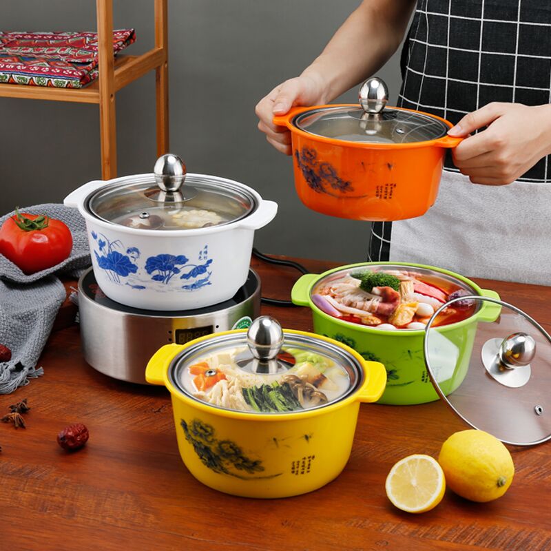 1PC Soup Pot Stainless steel Mini pot one person one pot Self-help Pot Rotating shop Induction Special Use