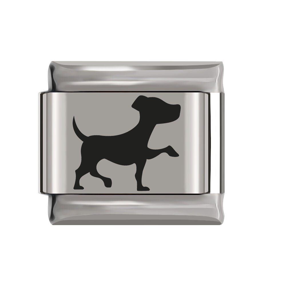 Fyour Original Daisy Dog Mother's Day Couples Charm Links Fit 9mm Width Bracelet Stainless Steel Jewelry DIY Making DJ130: H