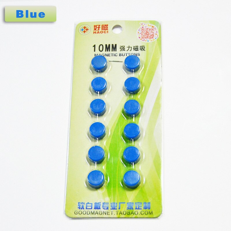 YIBAI 12Pcs/Lot Magnetic Round,Magnet Whiteboard Presentation radius=5mm Use for School Teaching/Mark classification: Blue