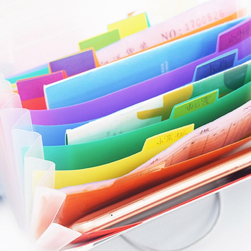 Carpeta de archivos extensible A6 Rainbow, 13 bolsillos, organizador de oficina, portadocumentos, bolsa para billetes, caja de almacenamiento