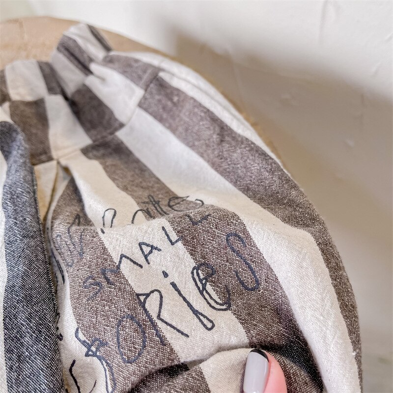 1576C 2022 Lente Kinderen Kleding Gestreepte Broek Mode Linnen Katoen Jongen Harembroek 1-7Year Girls 'Casual Broek