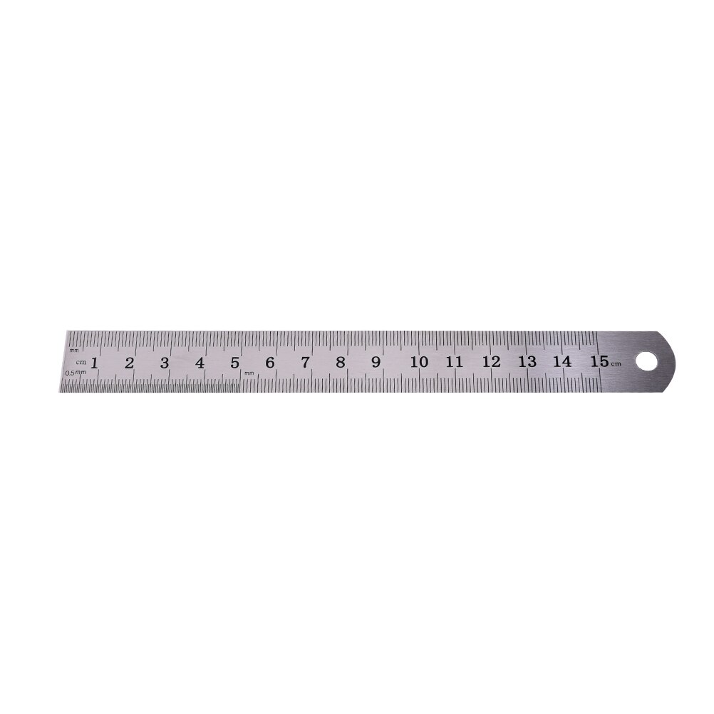 1PC Stainless Steel Metric Rule Precision Double Sided Measuring Tool 15cm Metal Ruler