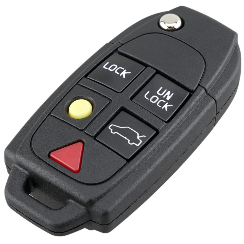 5 Buttons Flip Remote Key Case FOB Replacement Fit for VOLVO S60 S80 V70 XC70 XC90