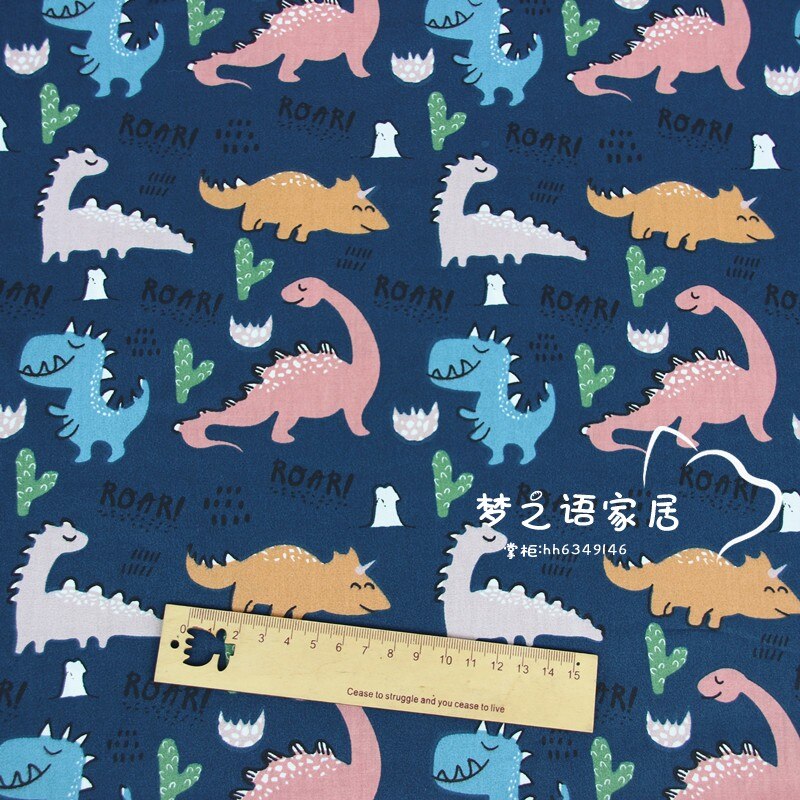 160cm * 50cm dinosaurio bebé recién nacido tela de algodón bricolaje ropa de cama vestido patchwork tela niños trabajo a mano tejido de paño de algodón