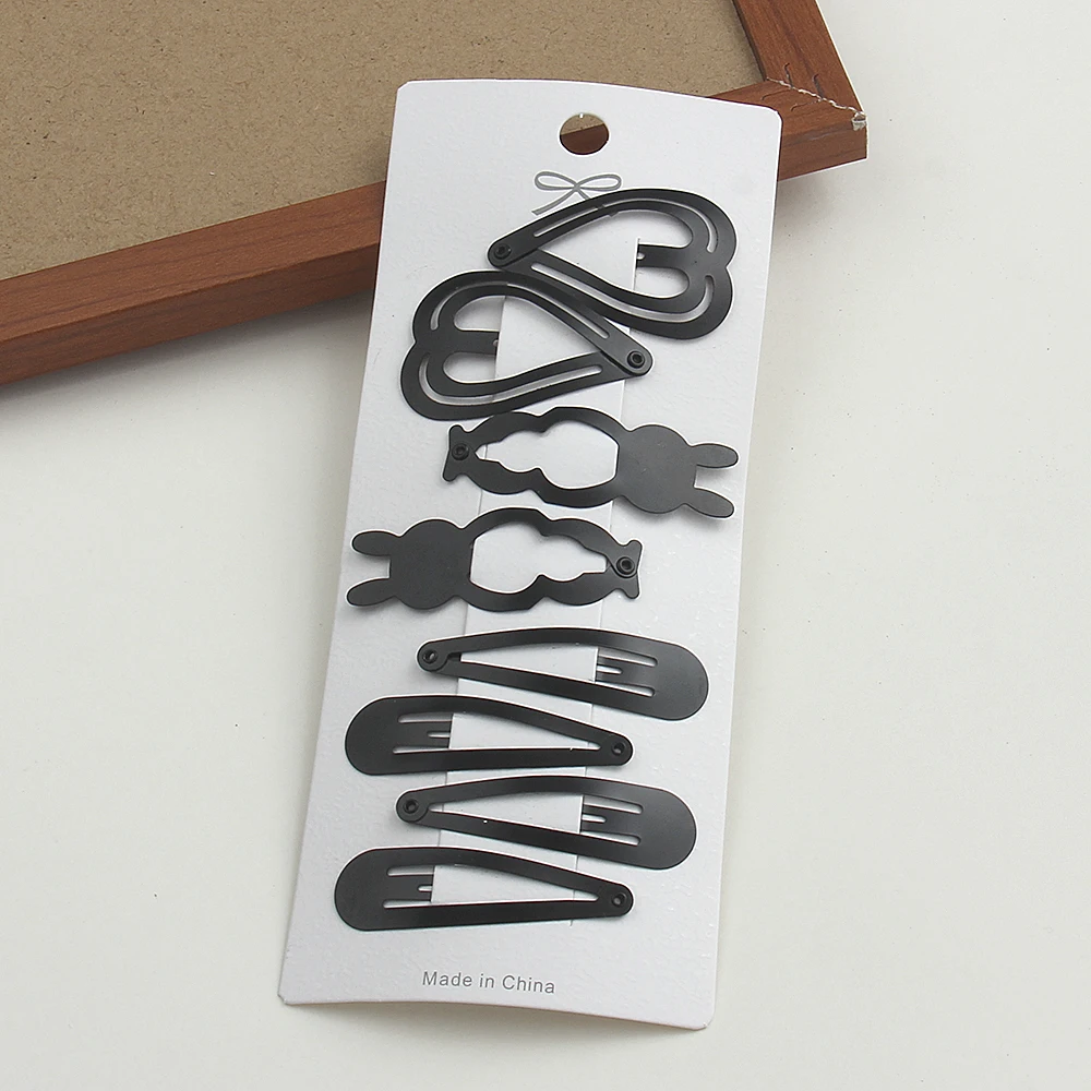 Pasador de estilo Y2K para mujer, horquillas negras simples, Clips BB, tocado, pasadores, accesorios para el cabello, 10/6 piezas: L / YELLOW