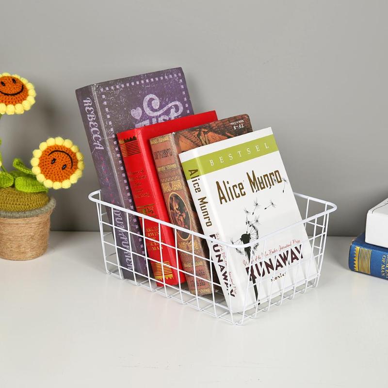 Jern opbevaringskurv kunst smedede opbevaringskurv desktop badeværelse organisator holder hjem diverse container panier de rangement