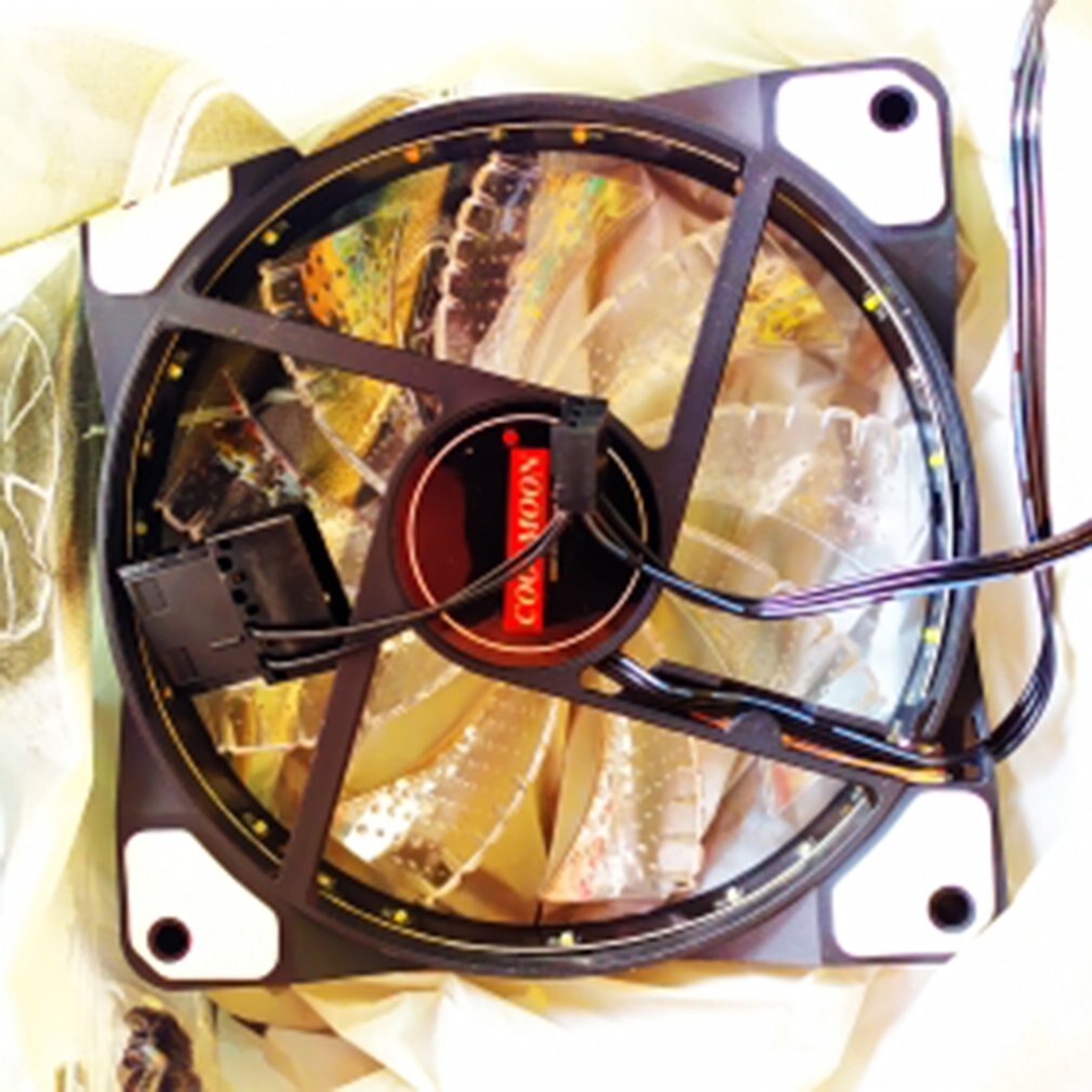 12CM CPU Fan Cooler RGB Adjust LED 12V 6Pin Quiet IR Remote Computer Cooler Cooling RGB Fall Fan Computer Modification