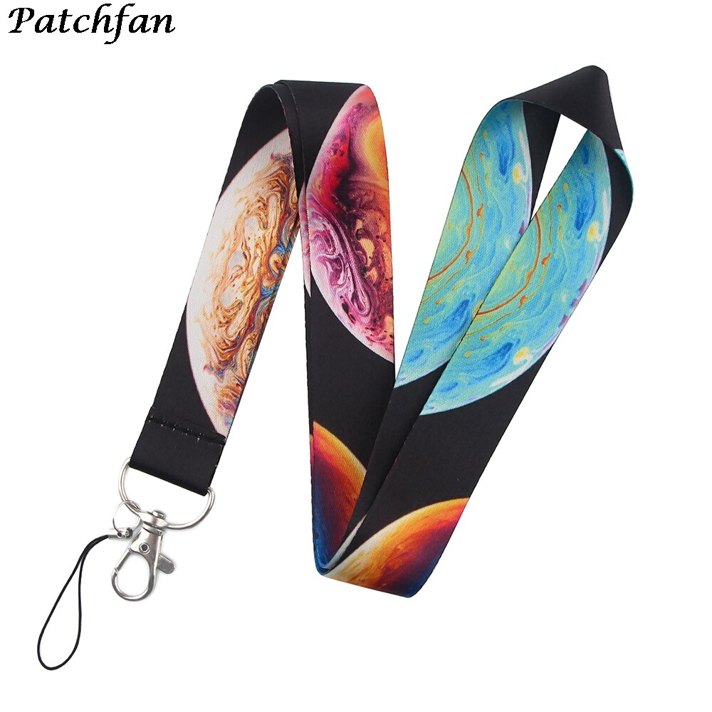 AD018 Patchfan Maan Ruimte Mobiele Telefoon Strap Astronaut Lanyard Neck Strap Voor Key Card Voor Usb Houder Diy Hang Touw: 3