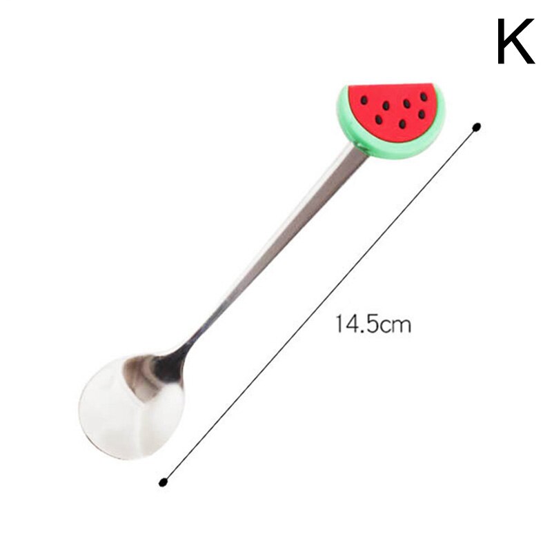 Spoons Fork Stainless Steel Coffee Stirring Spoon Fruit Dessert Fork Fruit Shaped Kitchen Tool Teaspoon Tableware: K