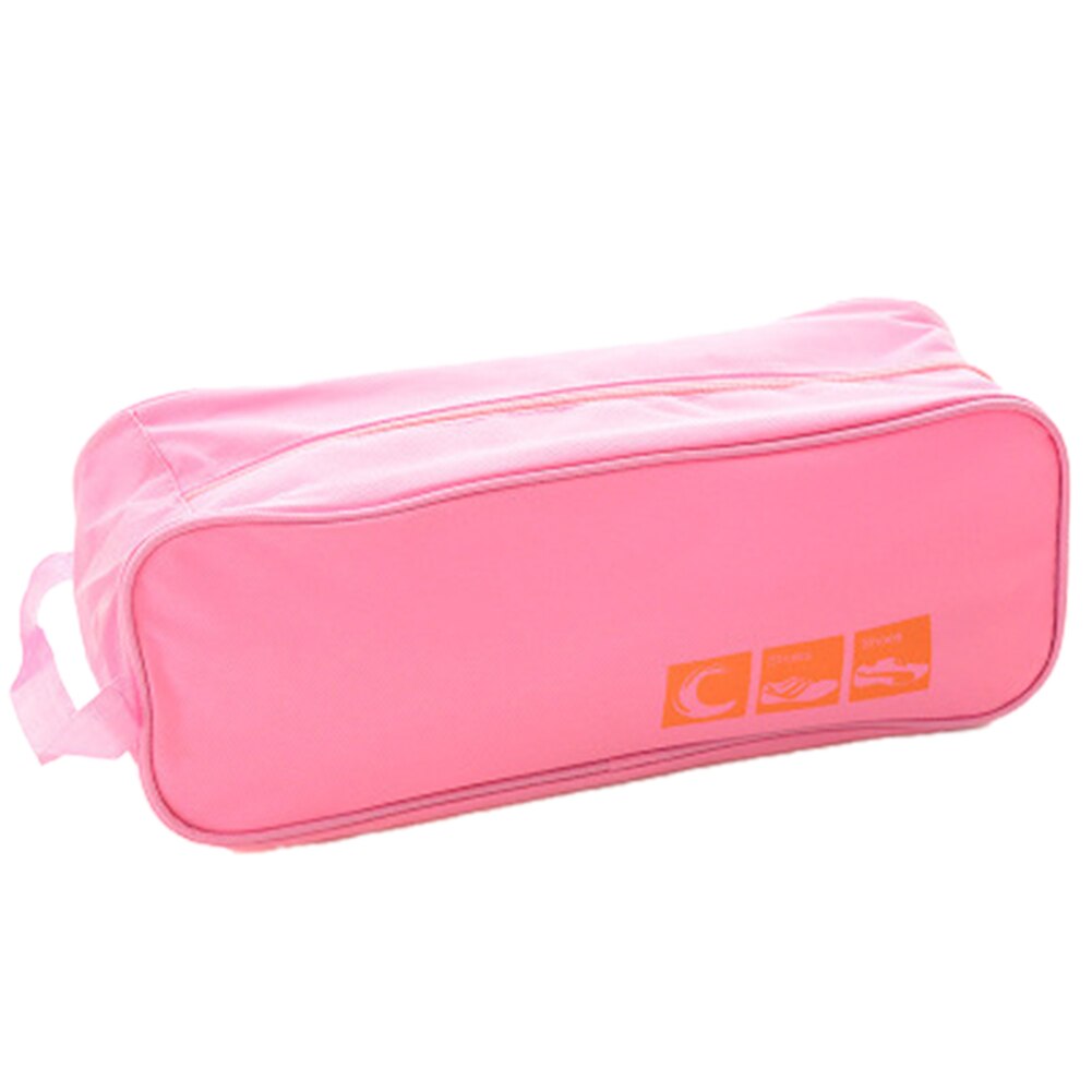 Portable Waterproof Travel Storage Shoe Pouch Shoes Organizer Bag Zip Case: Roze