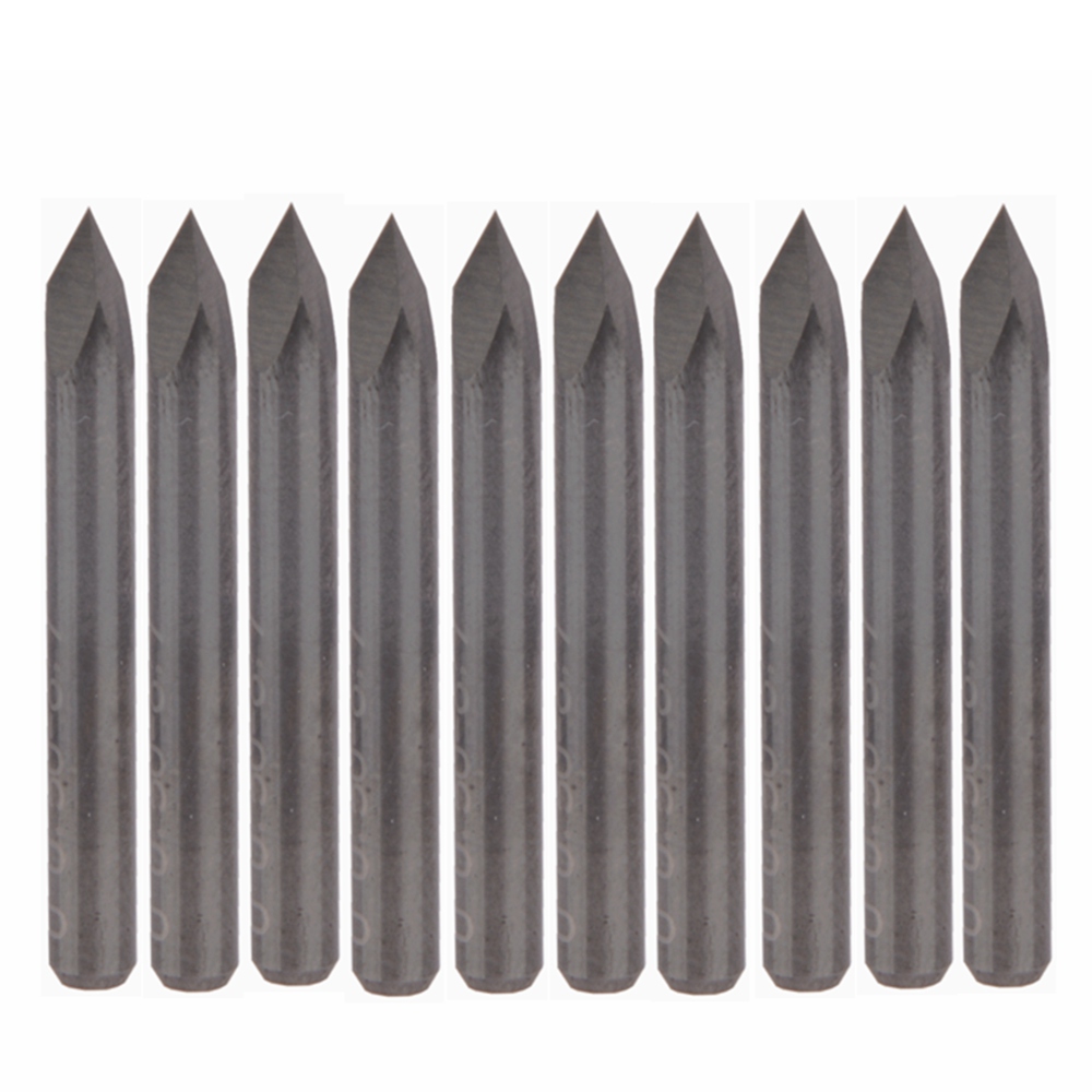 Brocas de gravação de pirâmide, brocas de carboneto de aço 60 graus 1/4 &quot;de roteador, máquinas de gravação cnc de 1/8mm com 10 peças