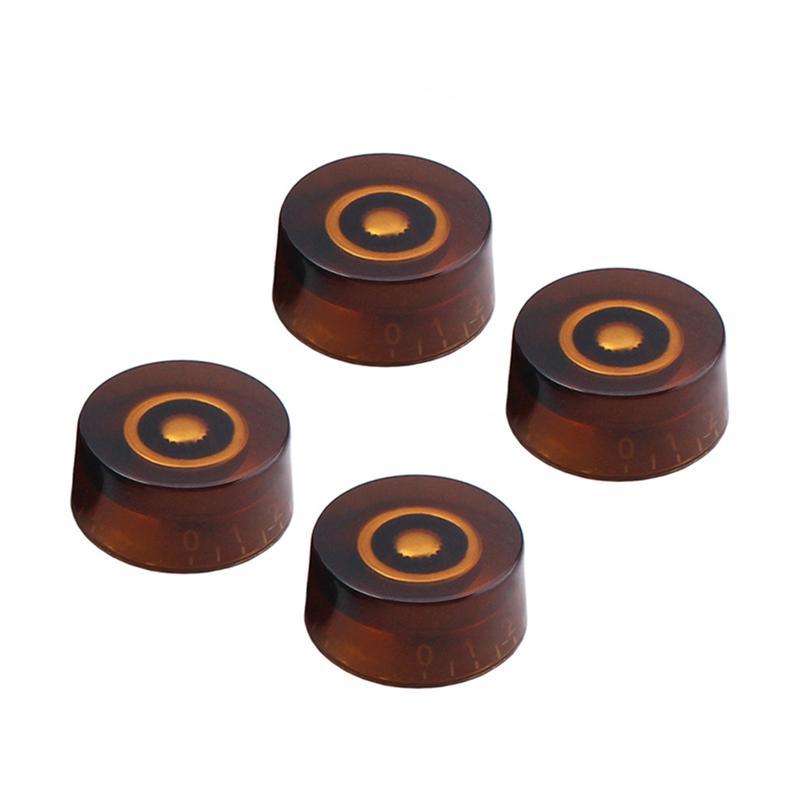 4 Stuks Ronde Gitaar Knoppen Speed Volume Tone Control Knoppen Rotary Knoppen Voor Elektrische Gitaar Onderdelen Vervanging: Coffee