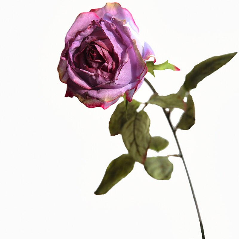 SunMade-Rosas románticas Retro, flores artificiales, decoración para sala de estar, macetas decorativas para boda: Light Purple